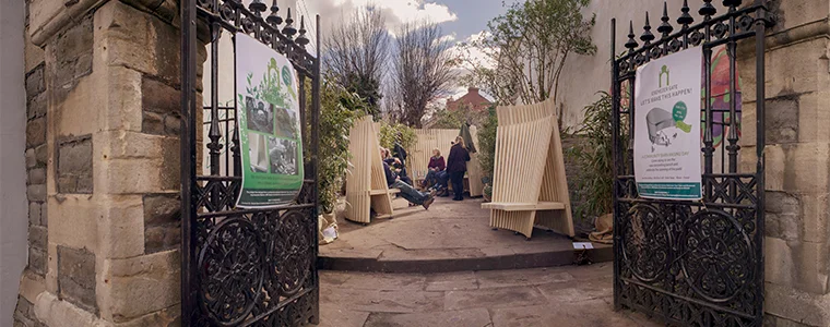 Story telling bench for new pocket park in Bedminster Read the article at : https://info.uwe.ac.uk/news