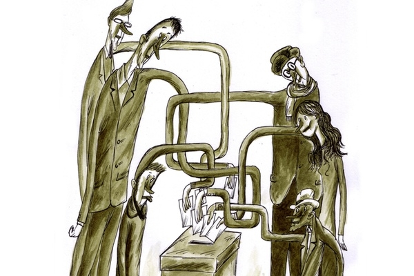 This cartoon is Voting Conundrum by Ramses Morales Izquierdo , part of ECF's Drawing Citizenship open call to reflect on the European elections. 