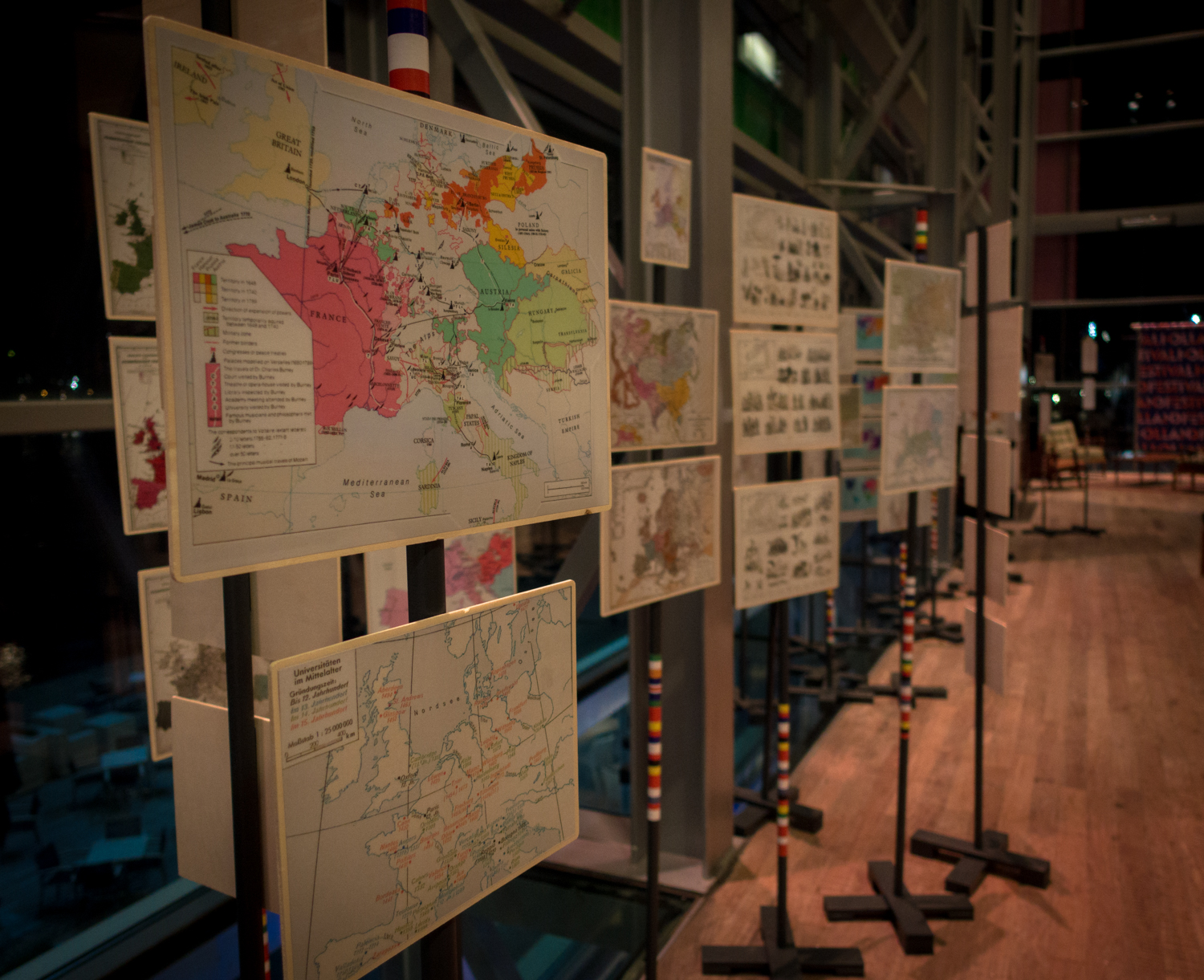   The European maps exhibition   &nbsp;of&nbsp;Urbo Kune&nbsp;at&nbsp; Muziekgebouw aan 't IJ . Photo by Canan Marasligil   