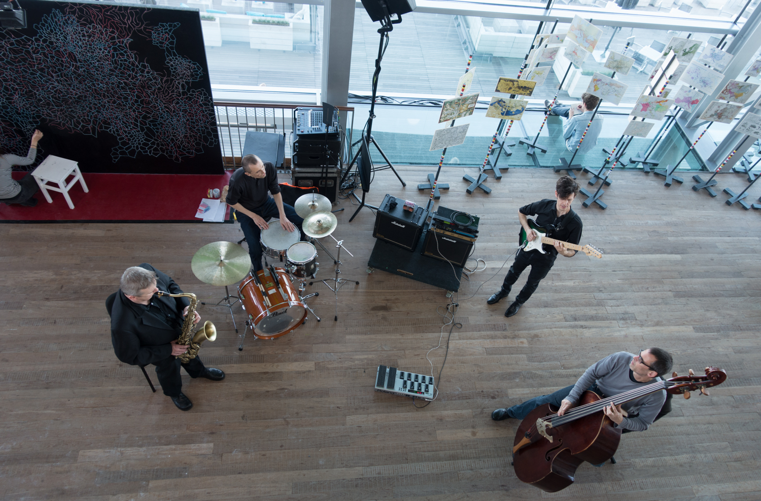   Klangforum Wien playing during Urbo Kune&nbsp;at Muziekgebouw aan 't IJ. Photo by Canan Marasligil  