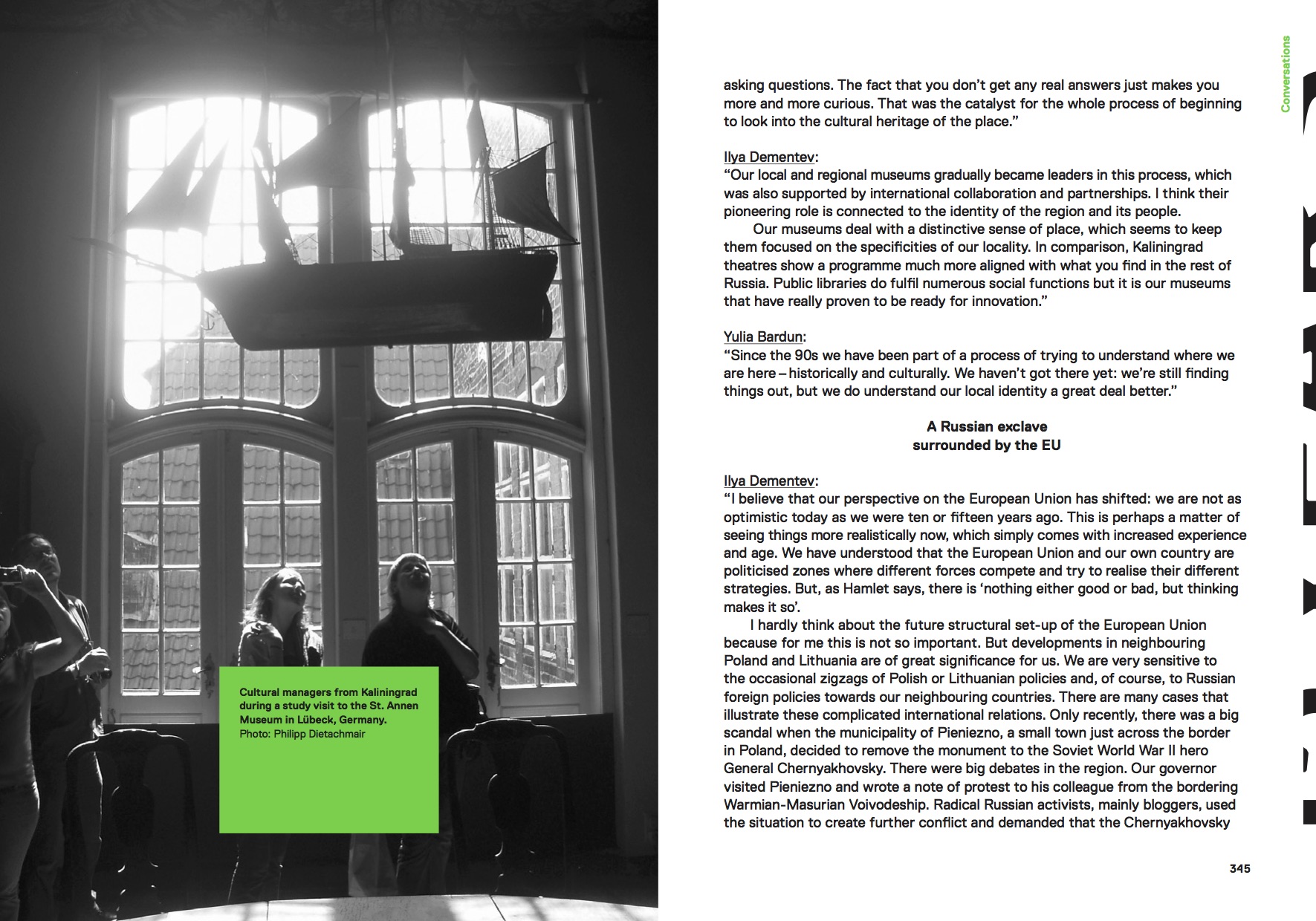 Pages from the Kaliningrad essay of the Another Europe book. Design and photo by Gerlinde Schuller (The World as Flatland)
