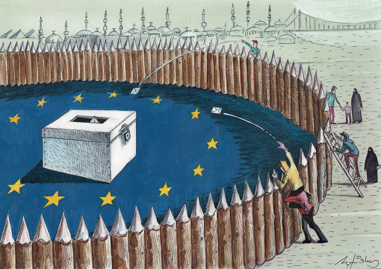 The Gap by Halit Kurtulmuş Aytoslu, part of our Drawing Citizenship call organised with The Cartoon Movement in 2014.