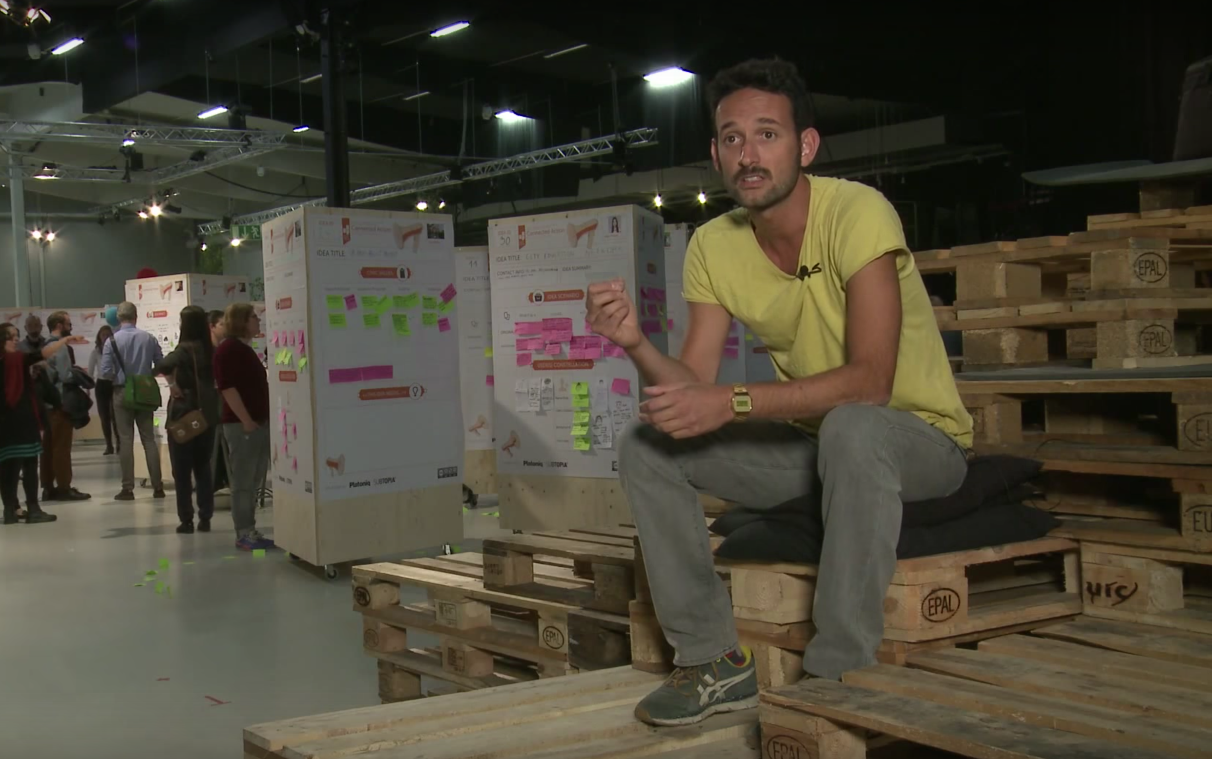 Federico at the Idea Camp in Sweden, 2015. Still from YouTube interview .