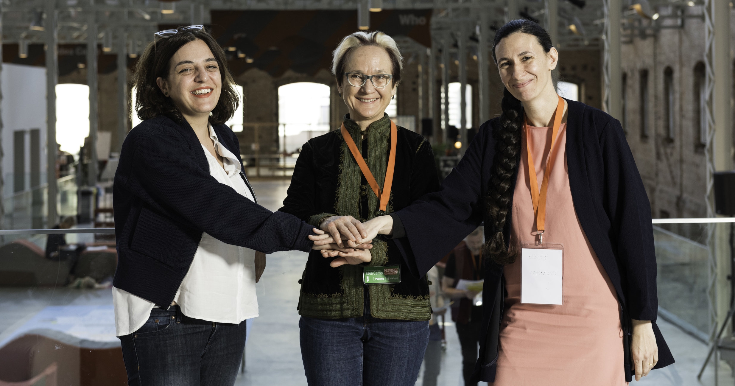 Celia Mayer (Madrid City Counselor for Sports and Culture), Katherine Watson (ECF Director) and Susana Noguero (Managing Director of Platoniq). Photo by César Lucas Abreu