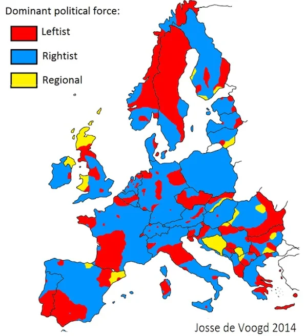 Infographic on 2014 EP elections by Dutch electoral geographer Josse de Voogd.