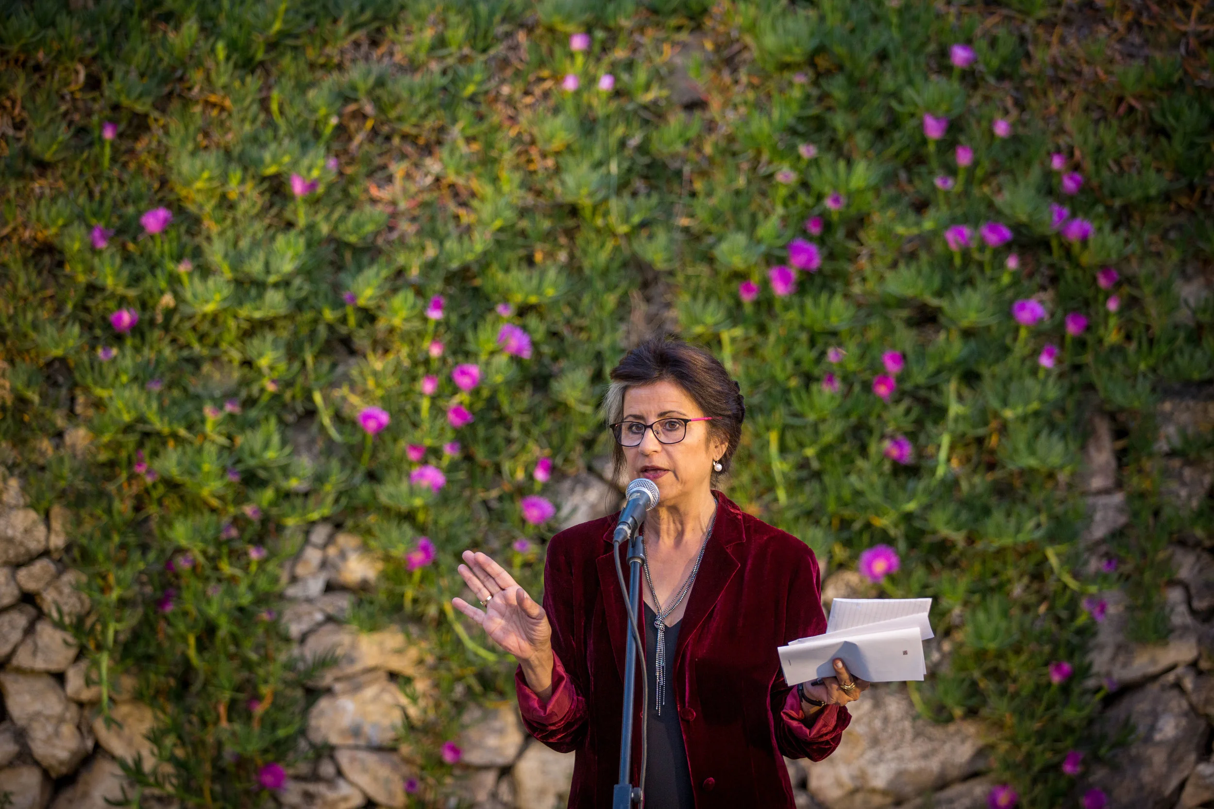 Ahdaf Soueif at PalFest in 2017 in Nablus, Palestine. Photo: Rob Stothard for Palfest.