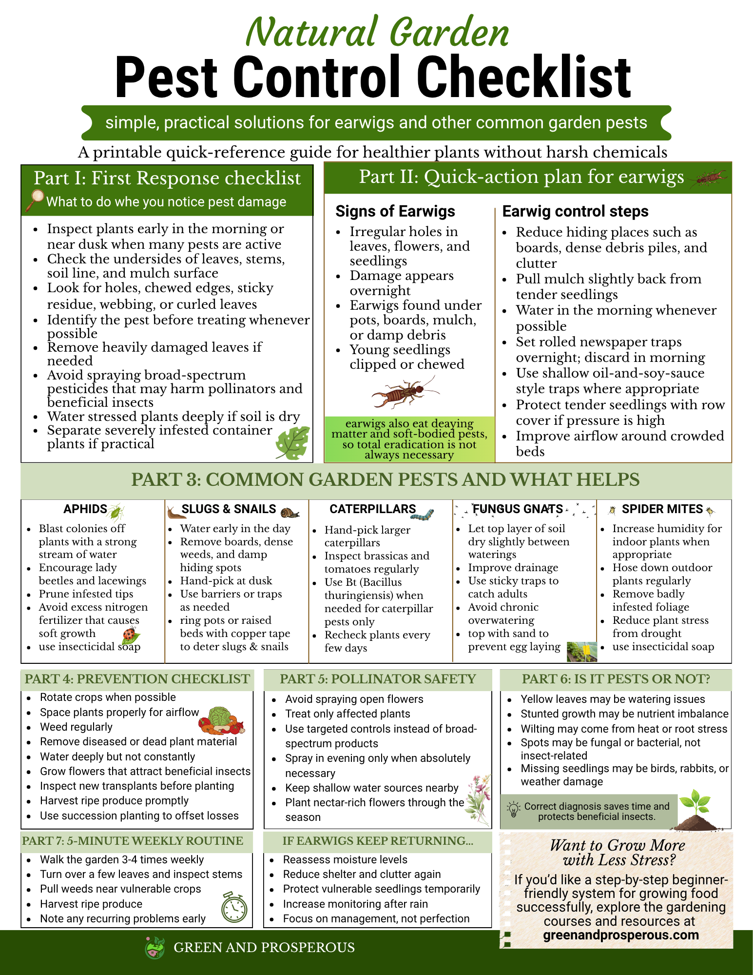 printable Natural Garden Pest Control Checklist