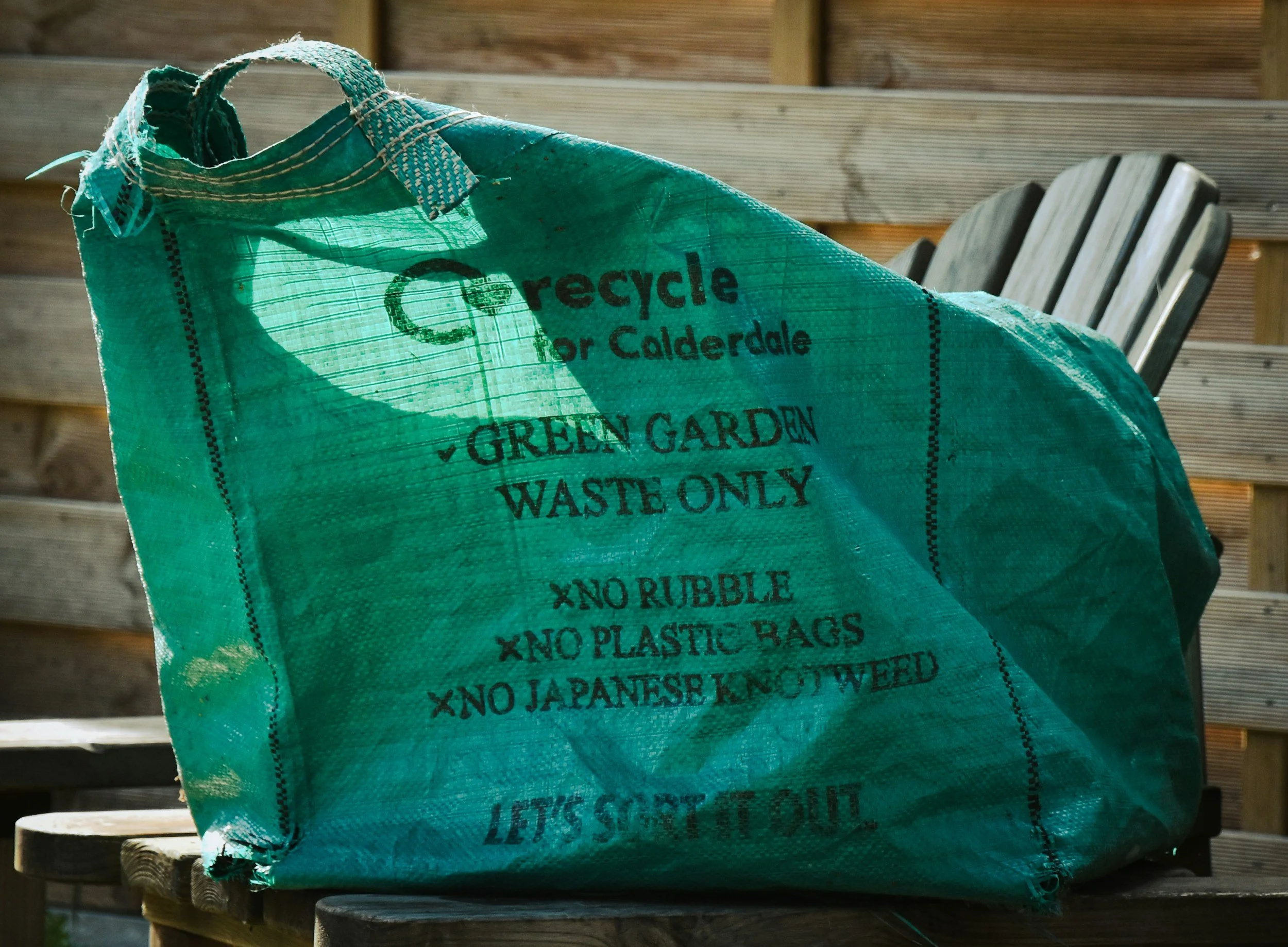 green yard waste recycling bag