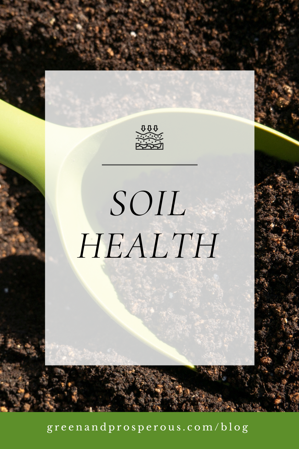 a trowel in a bed of soil illustrating healthy soil