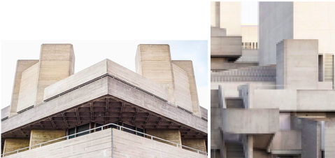 Un bel exemple avec le National Theatre - South Bank, Londres