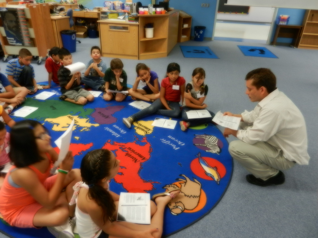 Ivan doing live student demo with young students