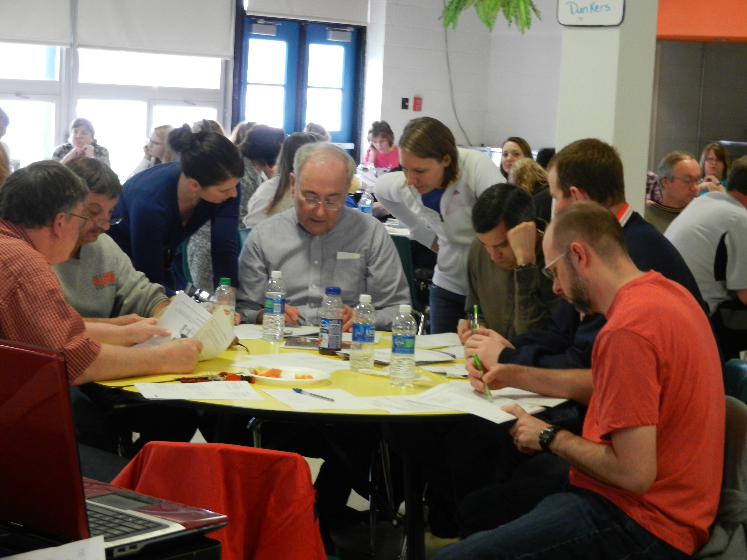 Teachers lesson planning during workshop.
