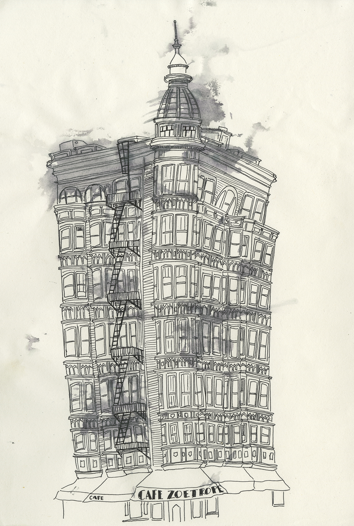 ILLUSTRATION A passion erupted post grad life. Keeping a sketchbook daily, writing important notes and drawing whatever came to mind (words, buildings, self-portraits, coffee cups, & lines)