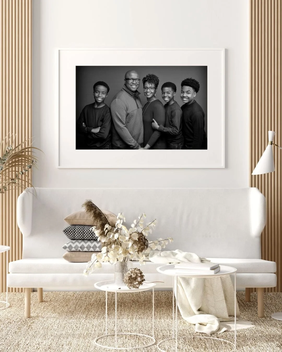 Almost 30 years behind the lens has taught me one thing above everything else: photographs don't belong on a hard drive.
They belong on your walls.
At V Gallery, I don't just take your portrait &mdash; I walk with you through every step of curating y