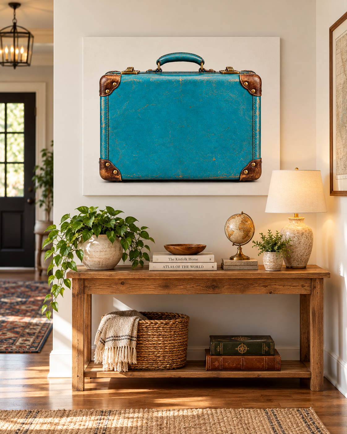 Wanderlust Vintage Suitcase Metal- 30x40