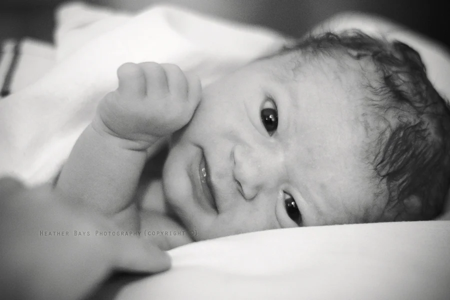 Here is Joel just one minute old. 