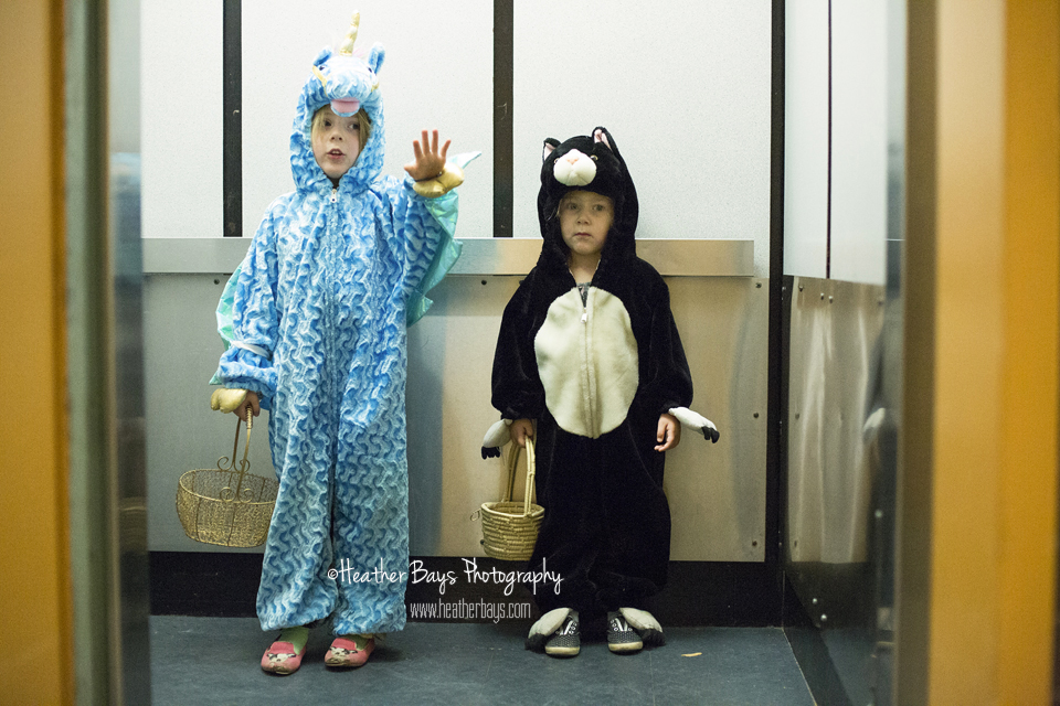 They panicked that the door would close. Don't worry, Julian was holding it open. Clearly this is a fear of theirs. Audrey's face! LOL.