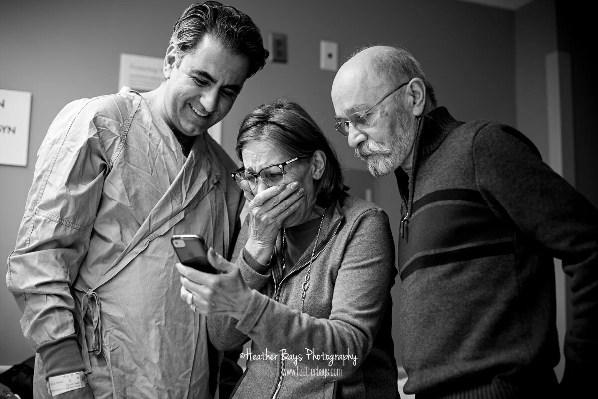 4. Seeing images of her grand-babies just born via cesarean section.