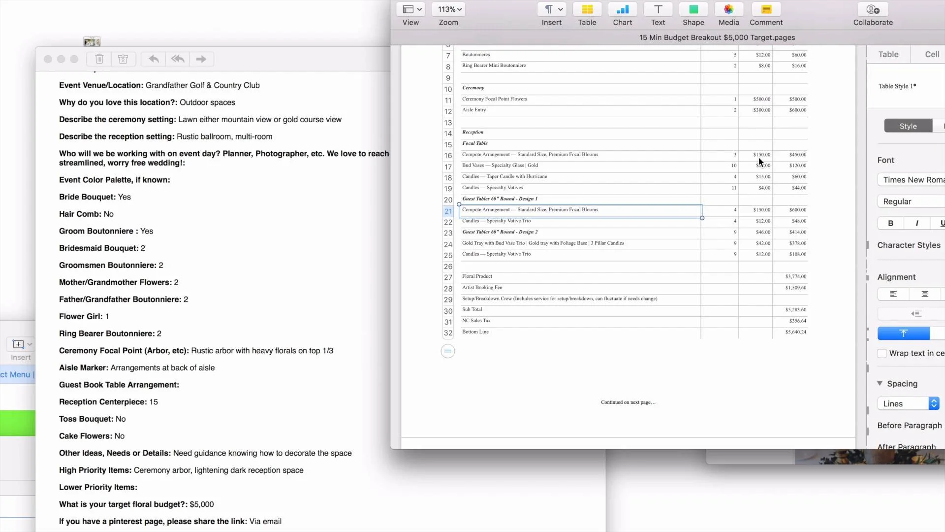 15 Minute $5000 Estimate