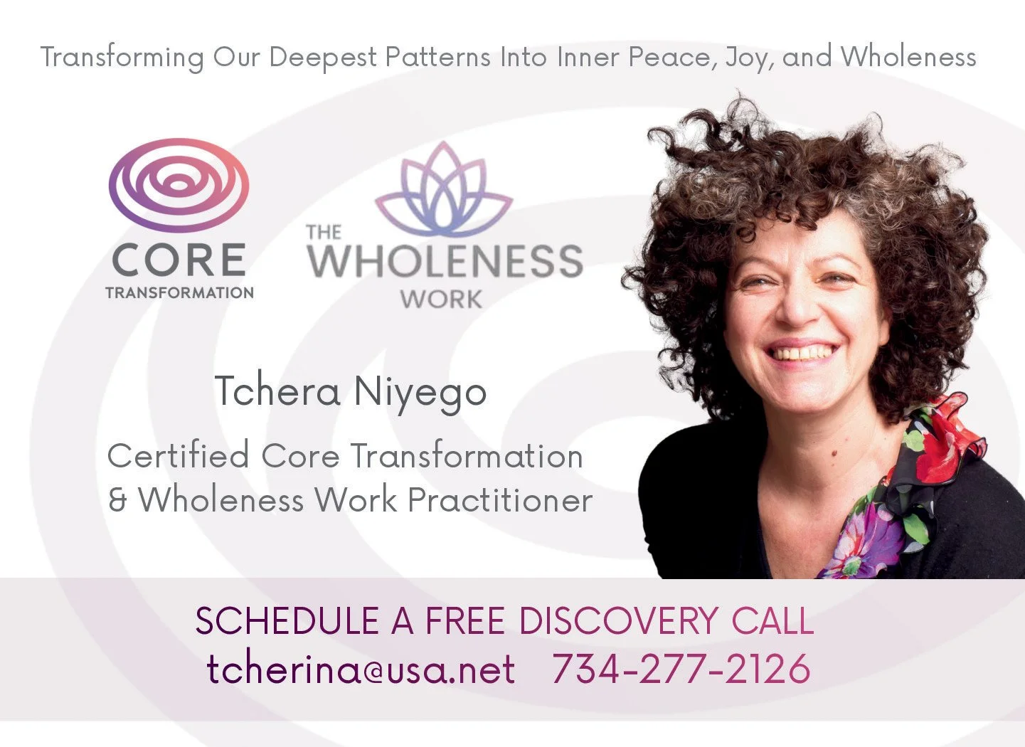core transformation practitioner, Tchera Niyego, near Ann ARbor