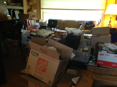 Living Room -- Basement Staging Area