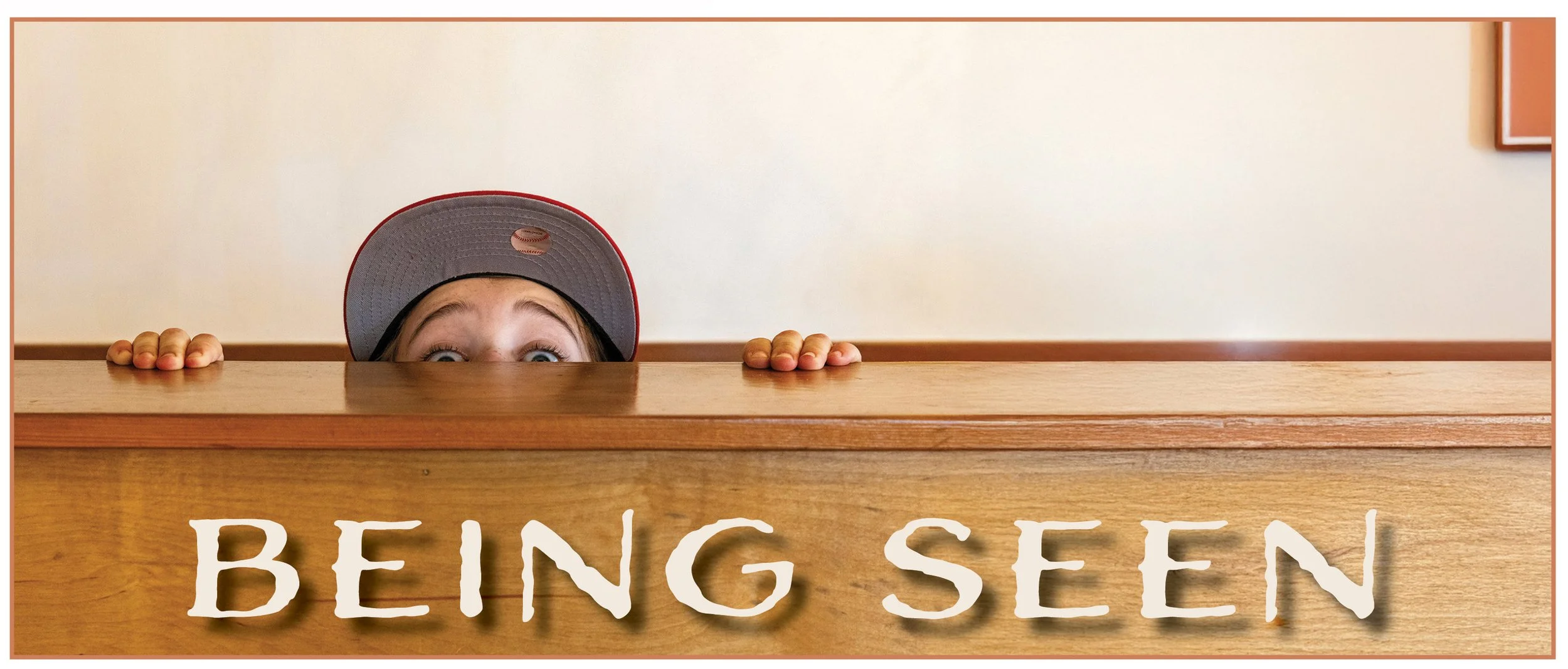 a child hiding from a teacher