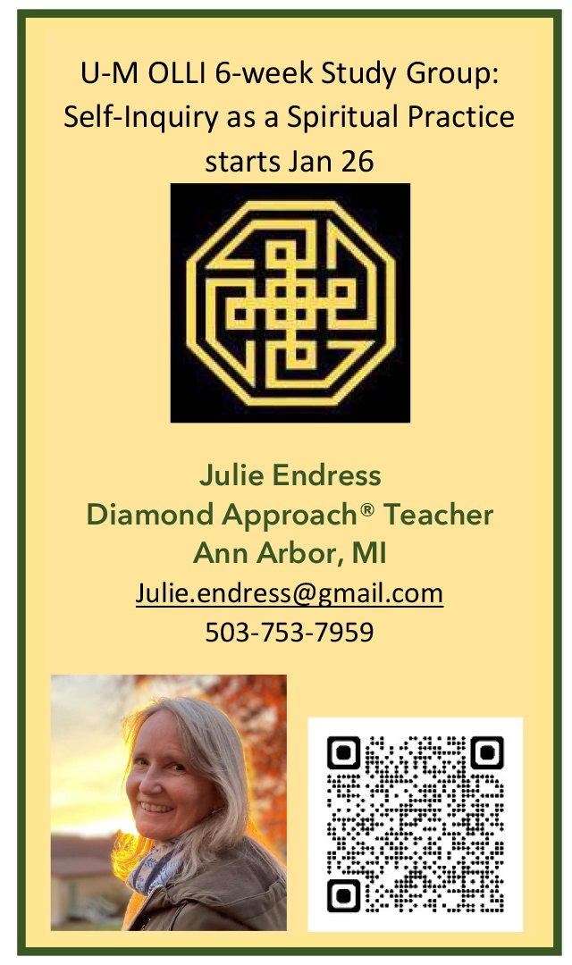 Diamond Approach teacher, Julie Endress, Ann Arbor