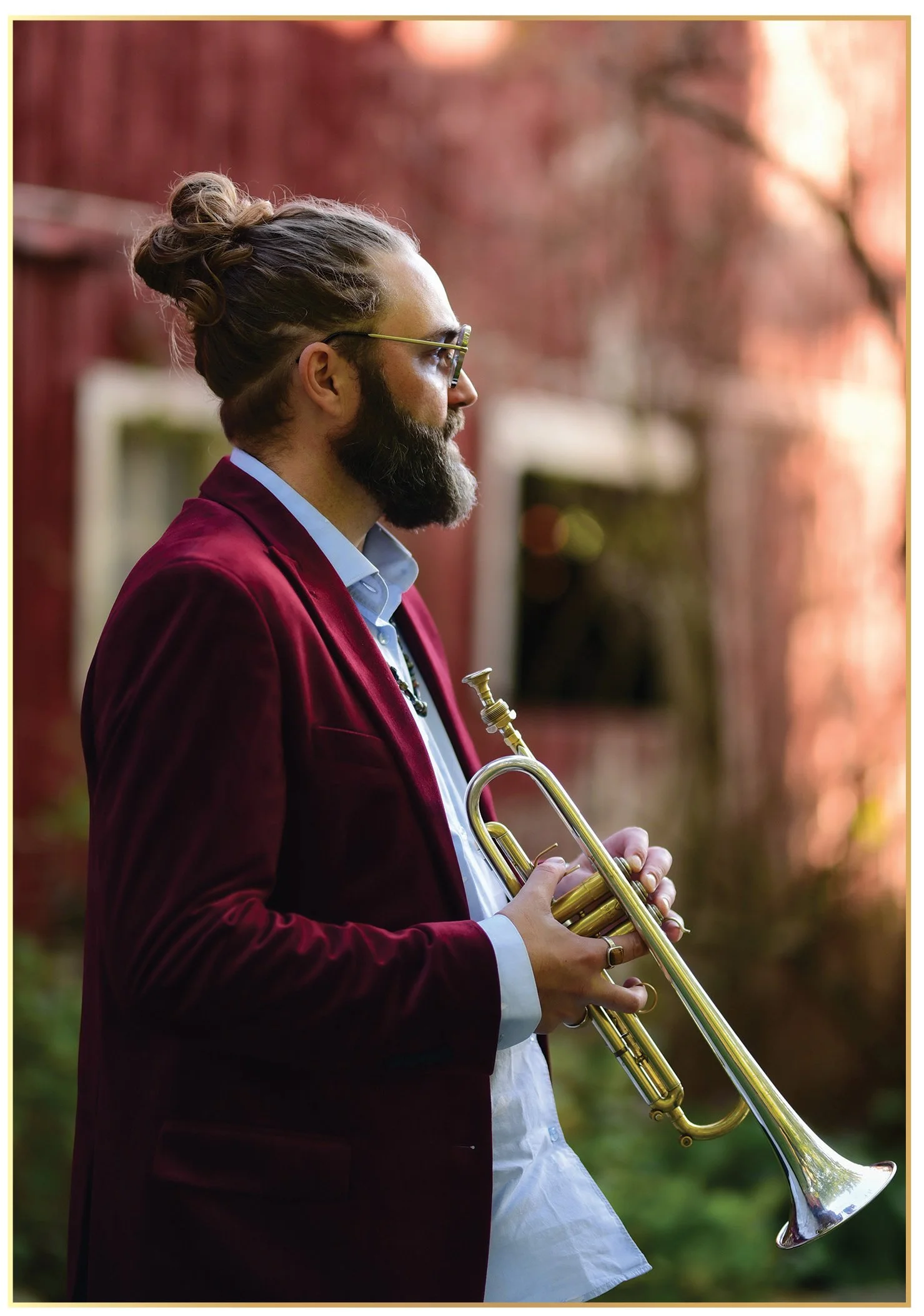 Ross Huff with his trumpet
