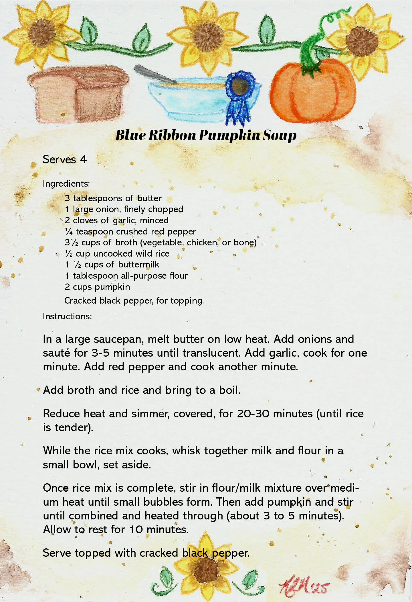pumpkin soup recipe for pureed and frozen pumpkin