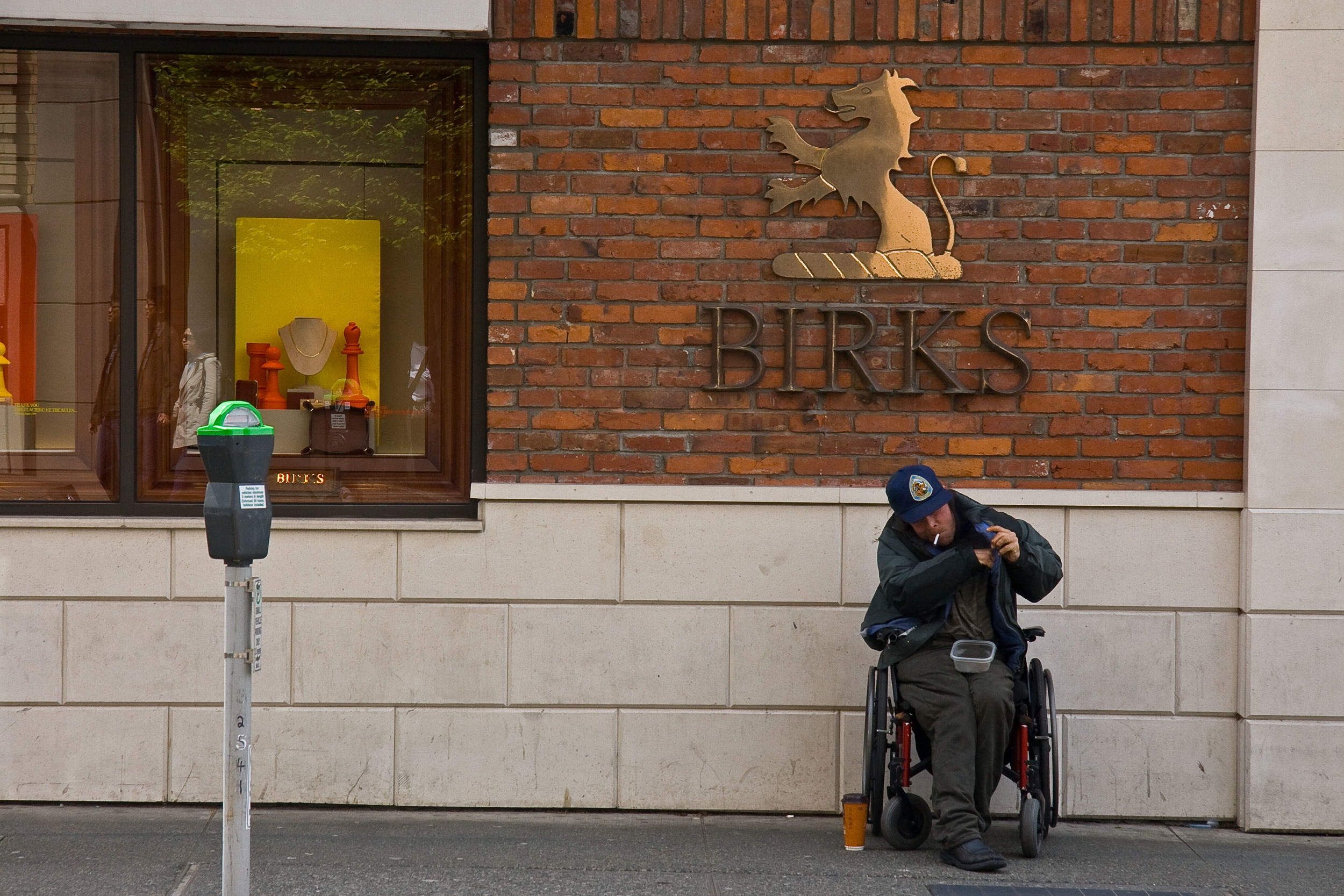 Begging at Birks, Victoria B.C