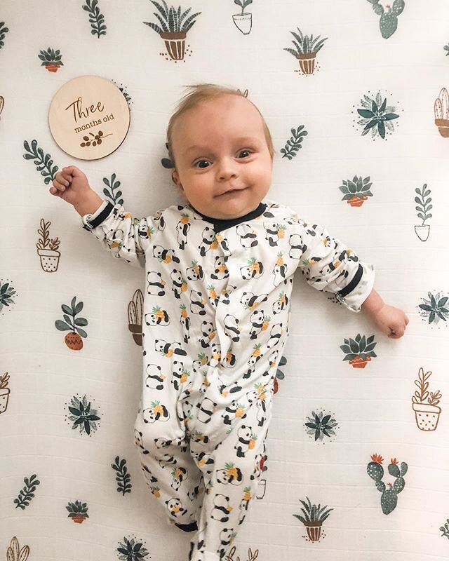 ✨Three months with Henry! ✨ He is getting so smiley, and he&rsquo;s just the best little Work From Home buddy 🥰 #rainbowbaby #henry316