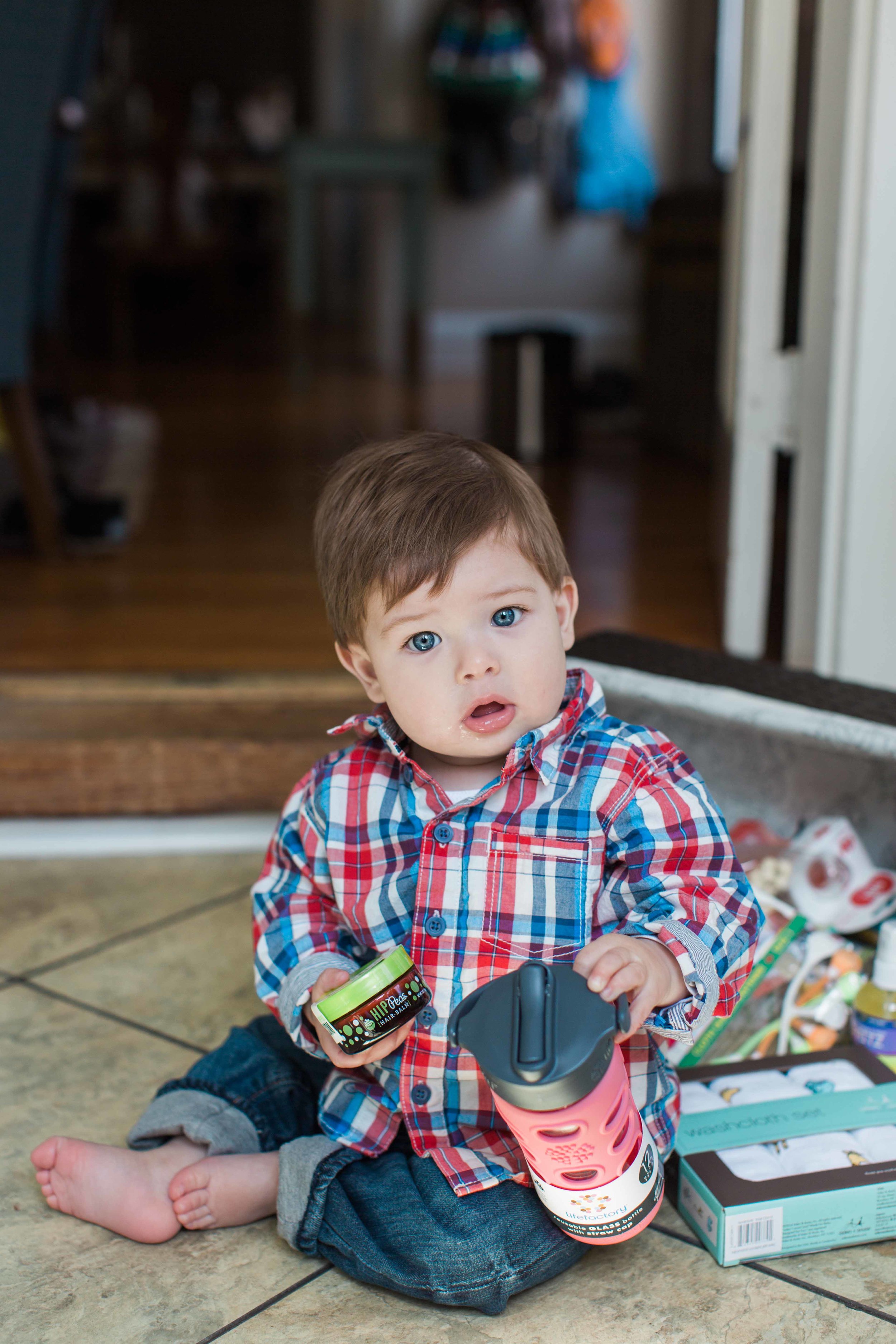 My little one, Peter, testing out the product