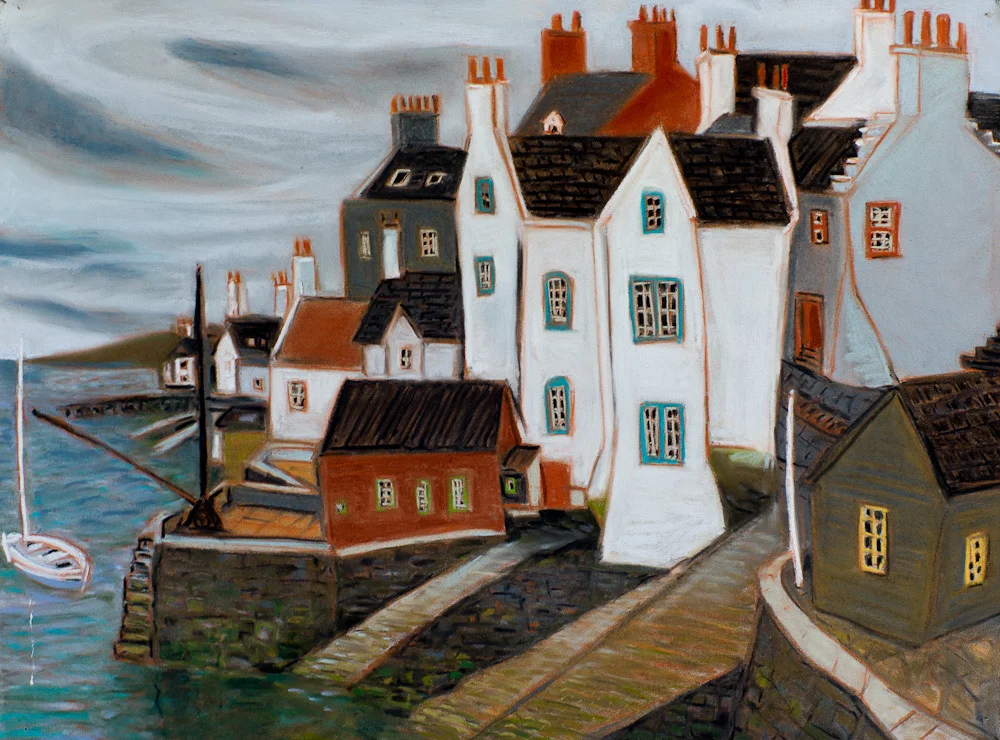 Stromness Harbour, pastel