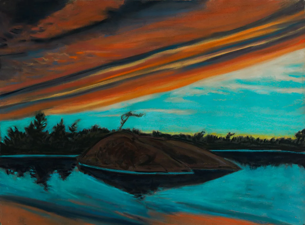 Sunset, Georgian Bay pastel 18x24