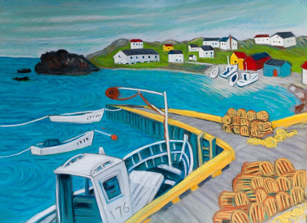 Keels Pier, Newfoundland. pastel 22x30