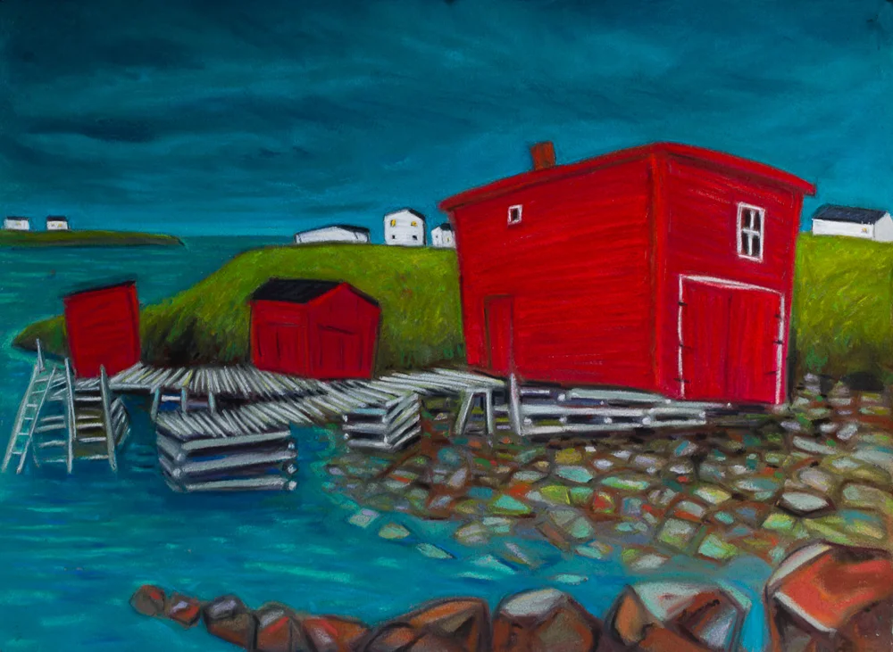Little Catalina Fishing Stages, pastel 22x30