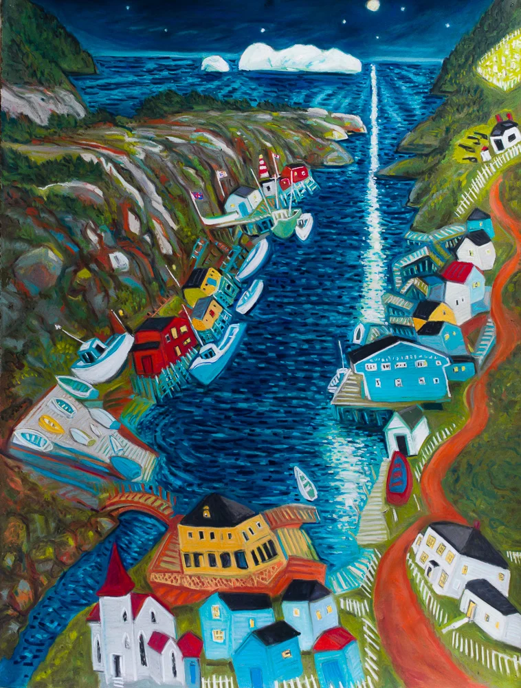 Moonlight Iceberg Quidi Vidi. pastel 40x30