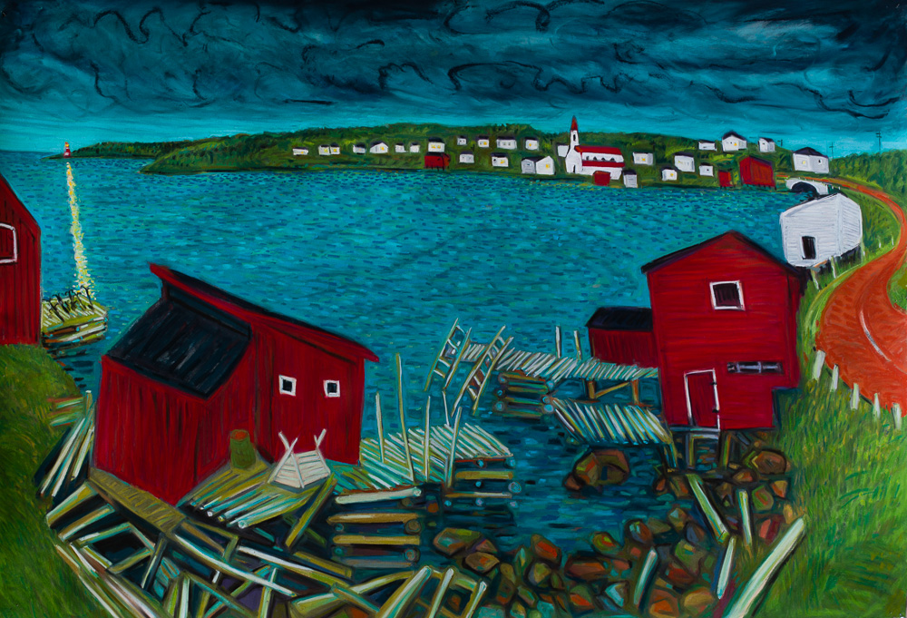 Little Catalina Fishing Stages #2, pastel 30x44