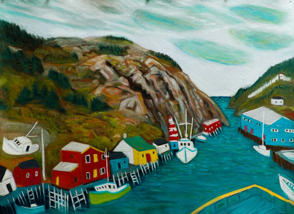 Quidi Vidi Harbour 22x30 pastel