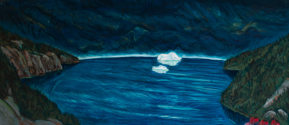 Iceberg Off Bonaventure Head, pastel 21x48 2016.jpg