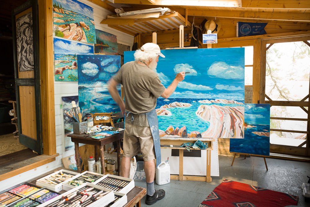 Painting, island studio