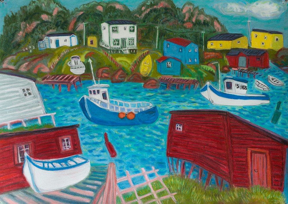 Boats Heading Out Of The Harbour, pastel 22x30.jpg