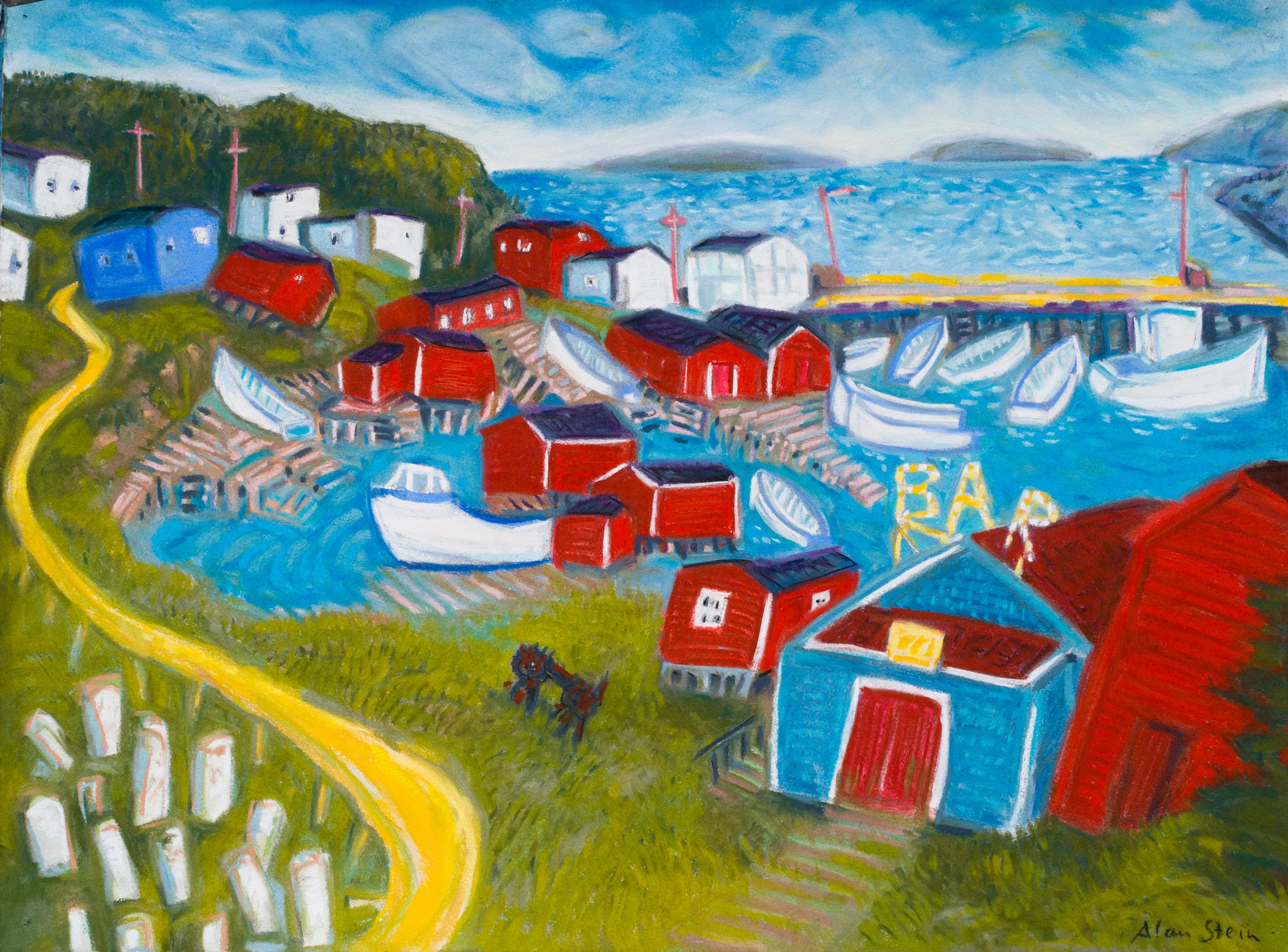 Harbour, New Bonaventure, Newfoundland, 22x30 pastel