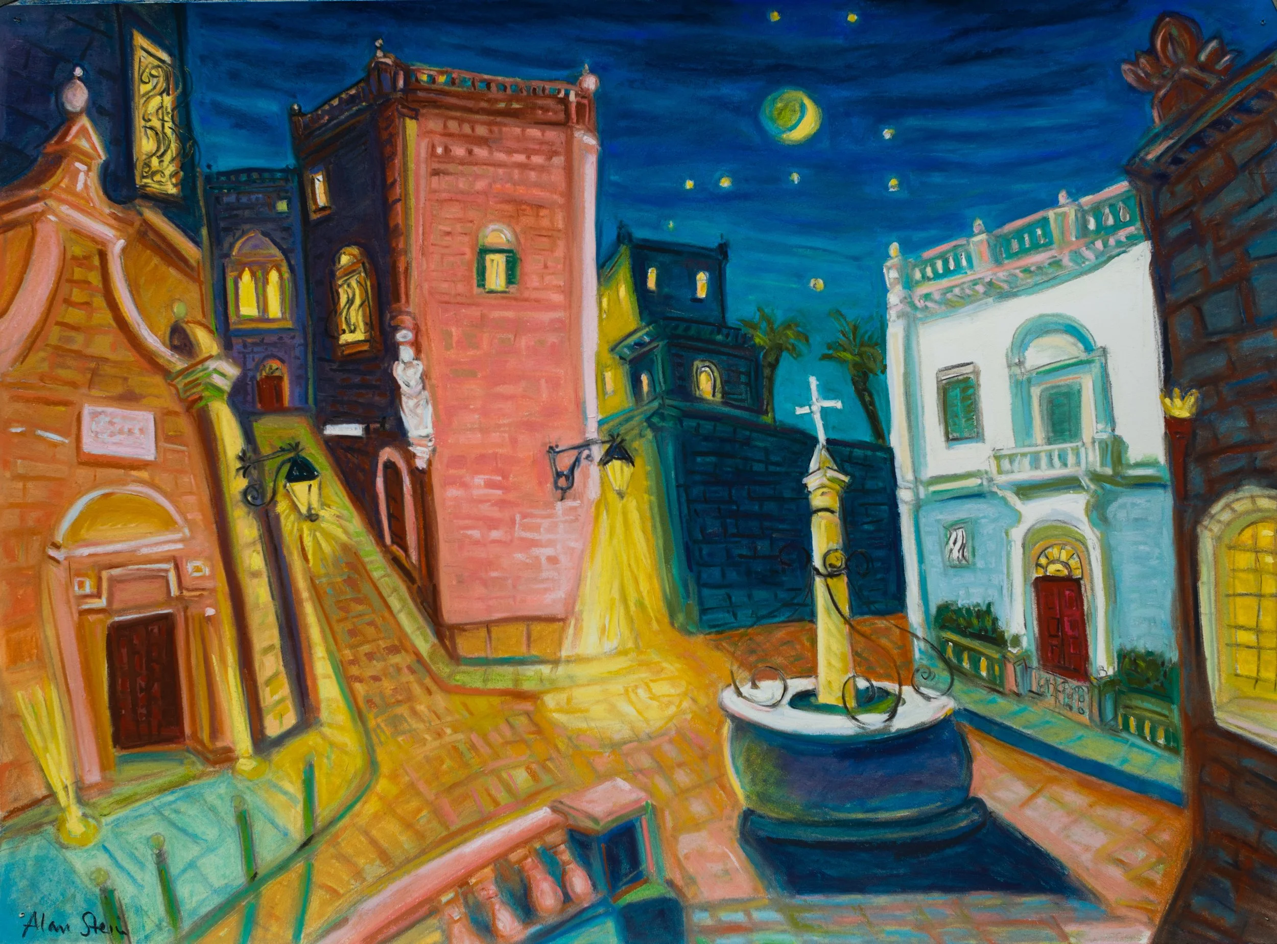 Mdina Nights, Malta, pastel 22x30 2025 (1 of 1).jpg