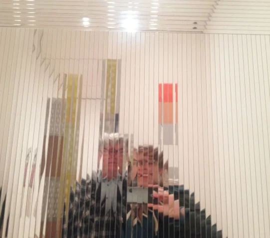 Stephen (my father) and I in some Modern Art. He looks so serious here, but he had a good time. 