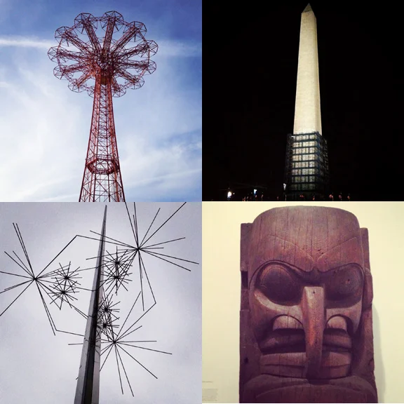 1) A cold day at the beach is better than no day at the beach. 2) A special date in the Nation's Capital. 3) A gate way to air and space. 4) A stern artifact. 