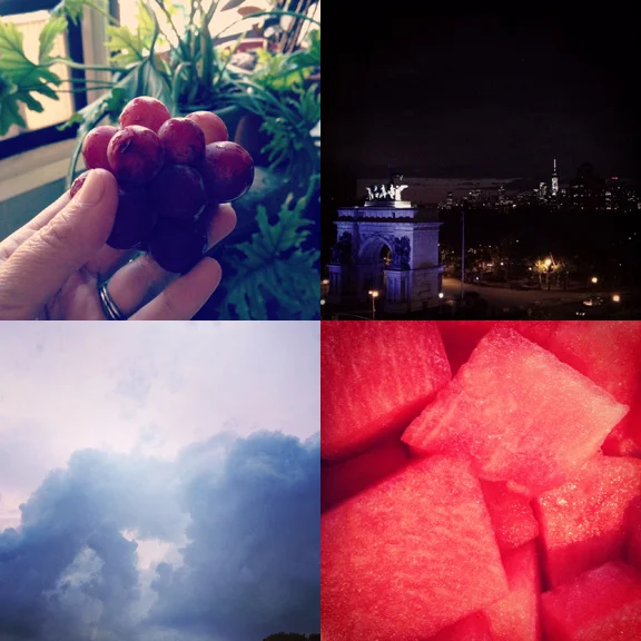 1) Physics of grapes. 2) Lights in the City. 3) Cotton cloud formations. 4) Geometry of watermelon. 