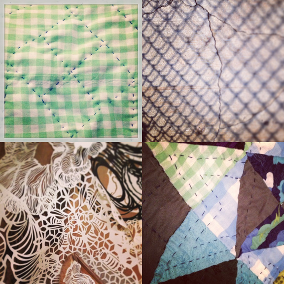1) The 4th was spent with gingham stitches and sushi dinners. 2) Urban mermaids. 3) Paper-cut seas at the Swoon show. 4) Summer spent under quilts. 
