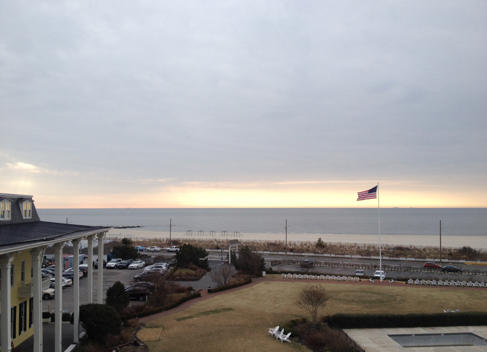 Sunrise at one of our favorite hotels. 