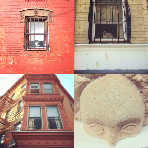 1) All perfect symmetry. 2) All wide eyes. 3) All high and mighty. 4) All no nose. 